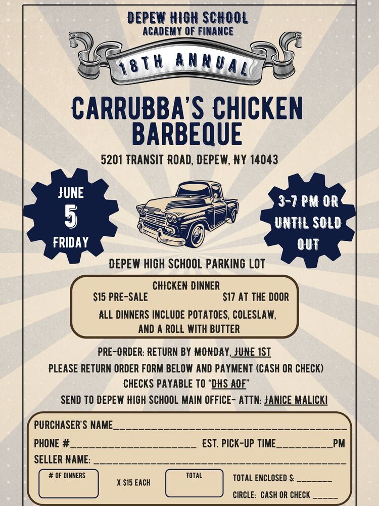 Carrubba's Chicken BBQ flyer