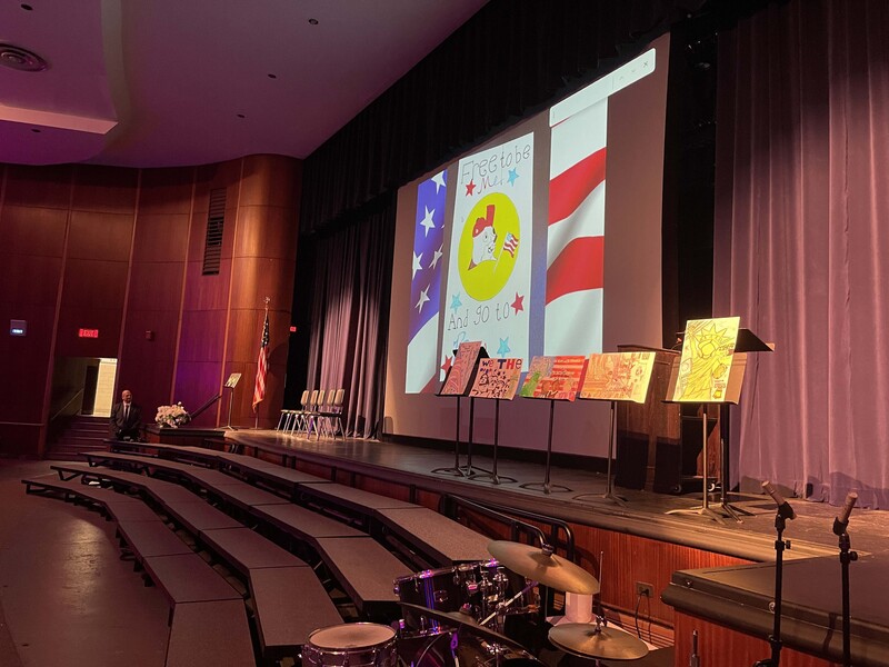 Students participate in Freedom in America Contest Ceremony.
