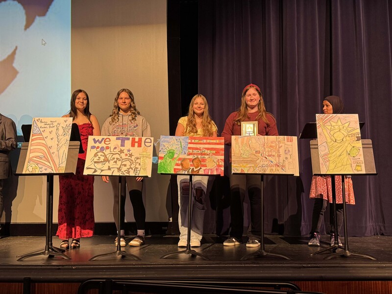 Students participate in Freedom in America Contest Ceremony.
