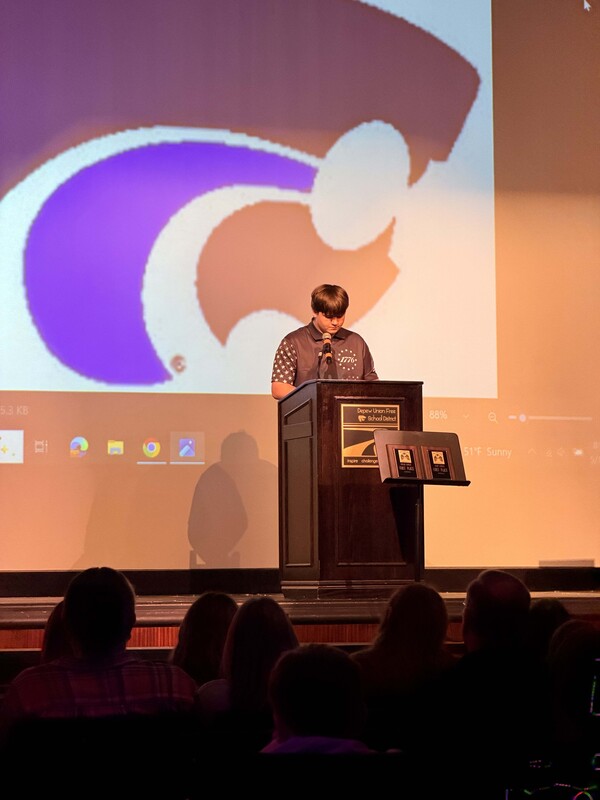 Students participate in Freedom in America Contest Ceremony.