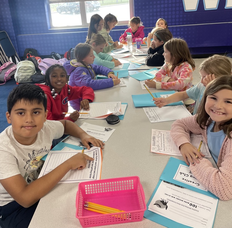 Students write for Creative Writing Club.