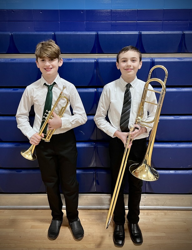 Students pose with instruments