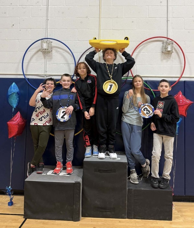 Students participate in the DMS Winter Olympics.