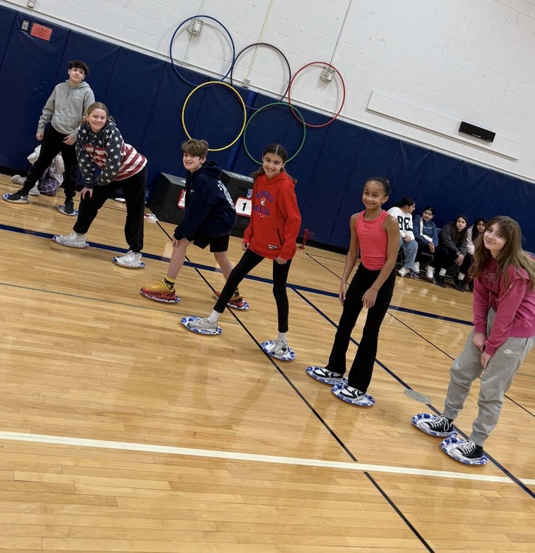 Students participate in the DMS Winter Olympics.