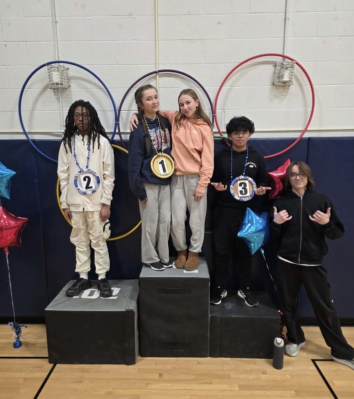 Students participate in the DMS Winter Olympics.