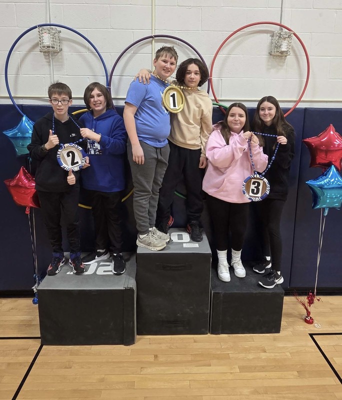 Students participate in the DMS Winter Olympics.