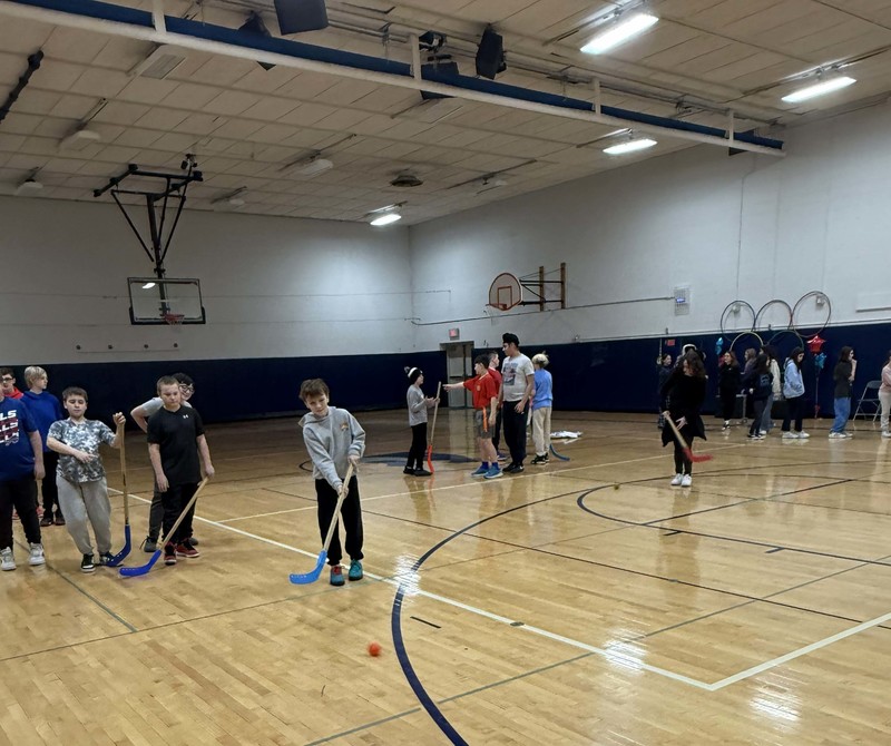 Students participate in the DMS Winter Olympics.