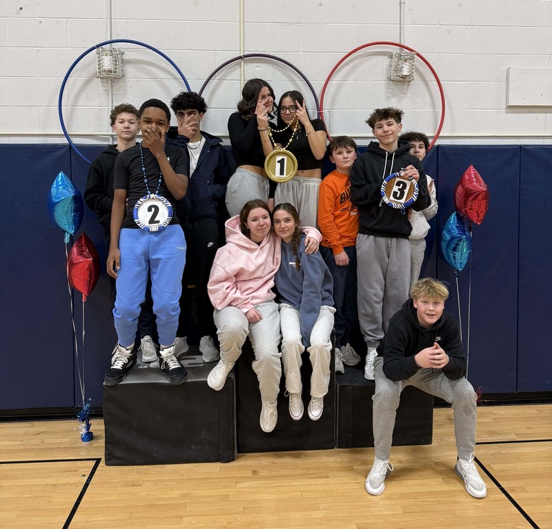 Students participate in the DMS Winter Olympics.