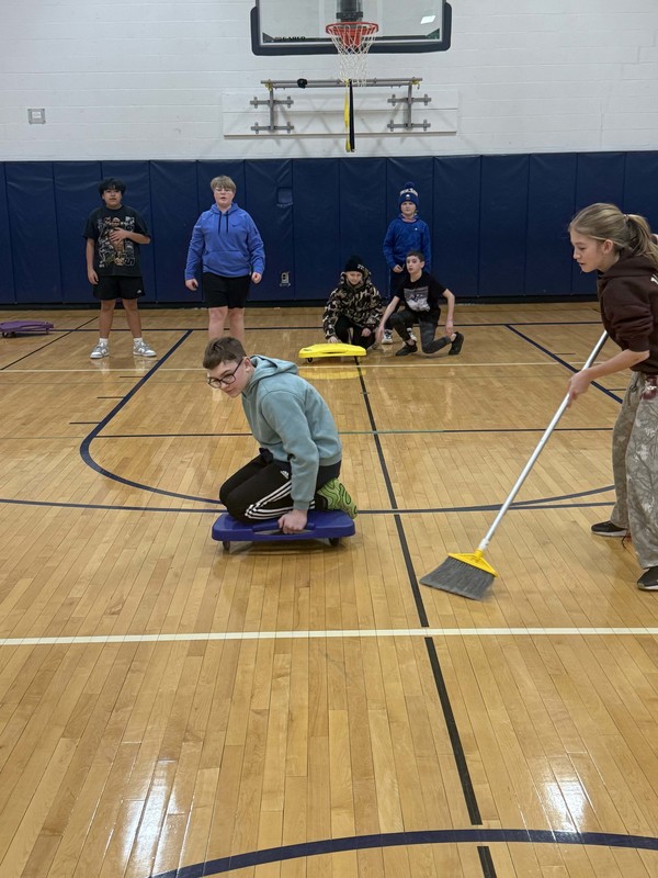 Students participate in the DMS Winter Olympics.