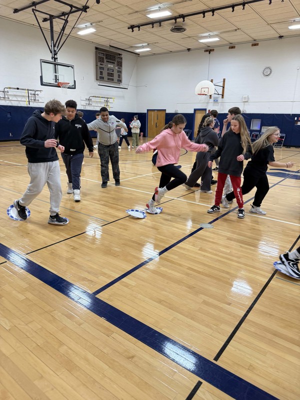 Students participate in the DMS Winter Olympics.