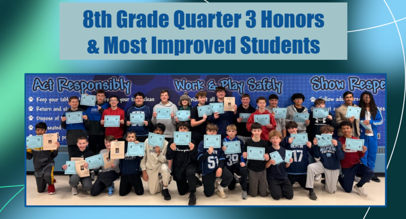 8th grade honor roll recipients.