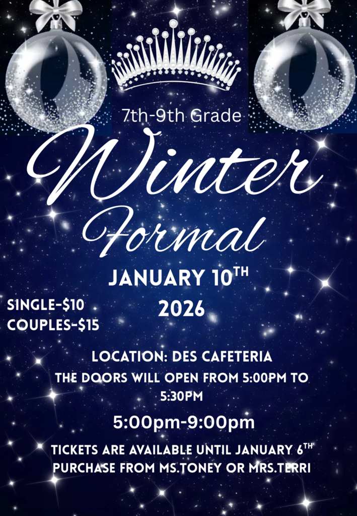 DHS RAMS WINTER FORMAL, SAT JAN 10th  5-9 P.M.