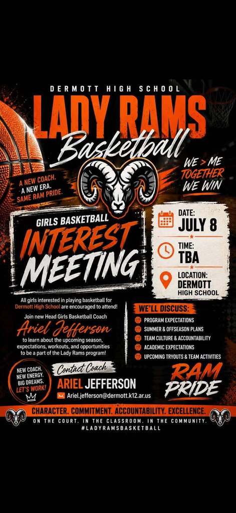 Announcement for Lady Rams 26-27