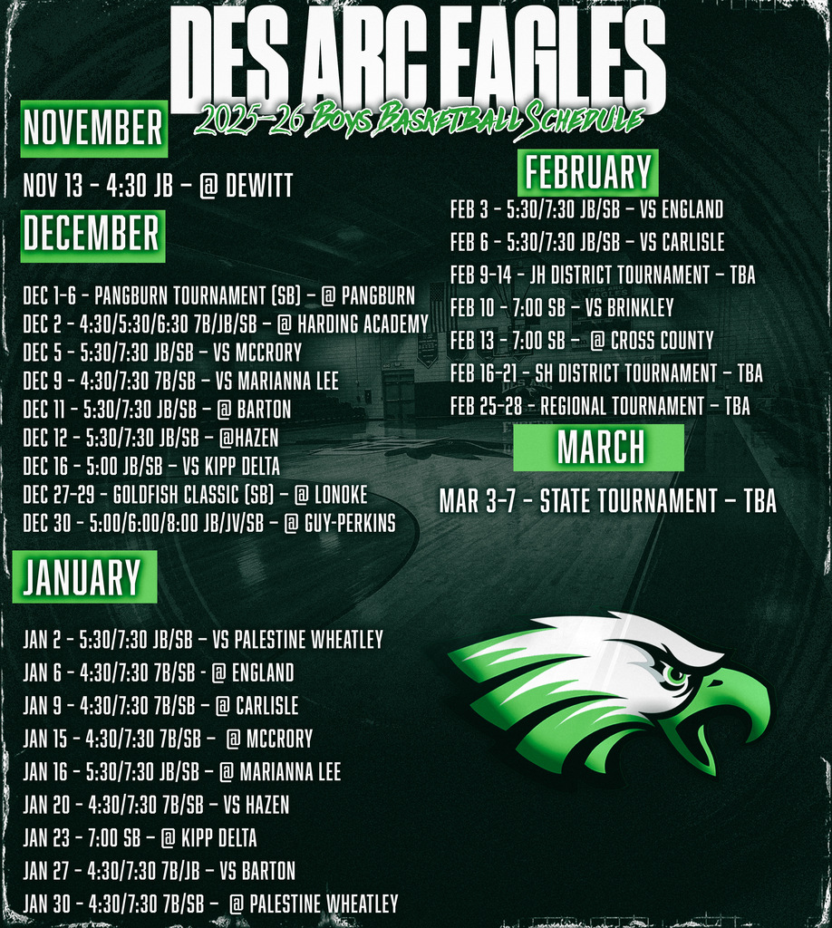Varsity Boy's Basketball Schedule 2025-2026