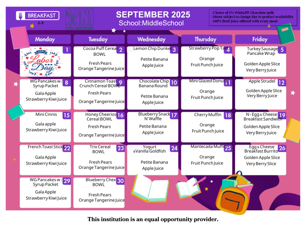 September Menus