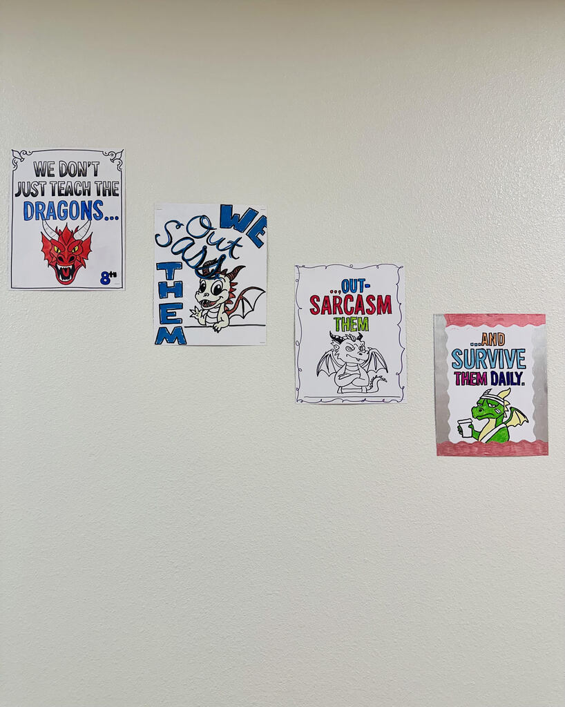 Posters by 8th grade teachers
