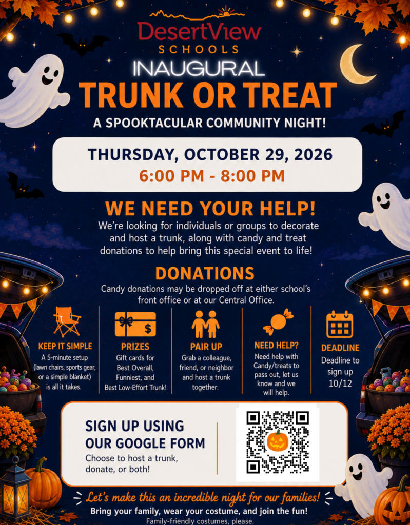 Trunk or Treat Event. October 29 6-8PM