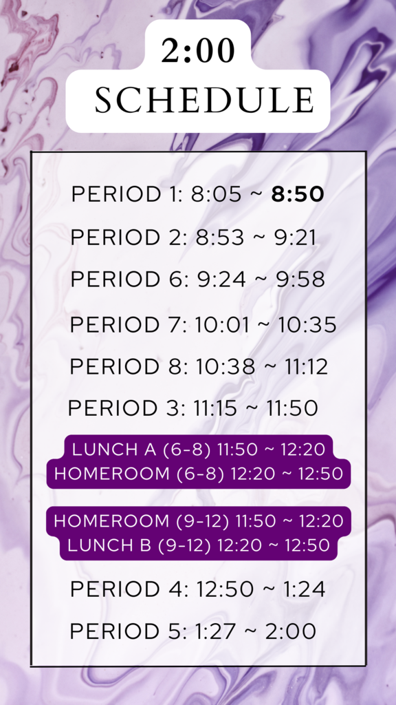 2 pm schedule