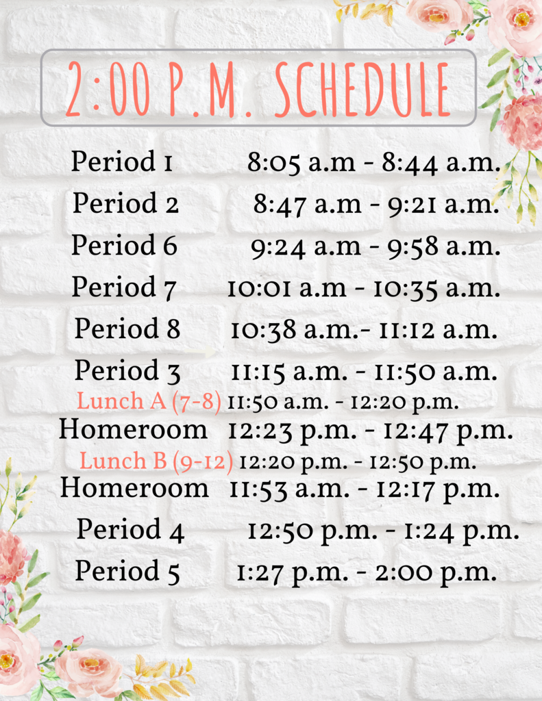 2 pm schedule