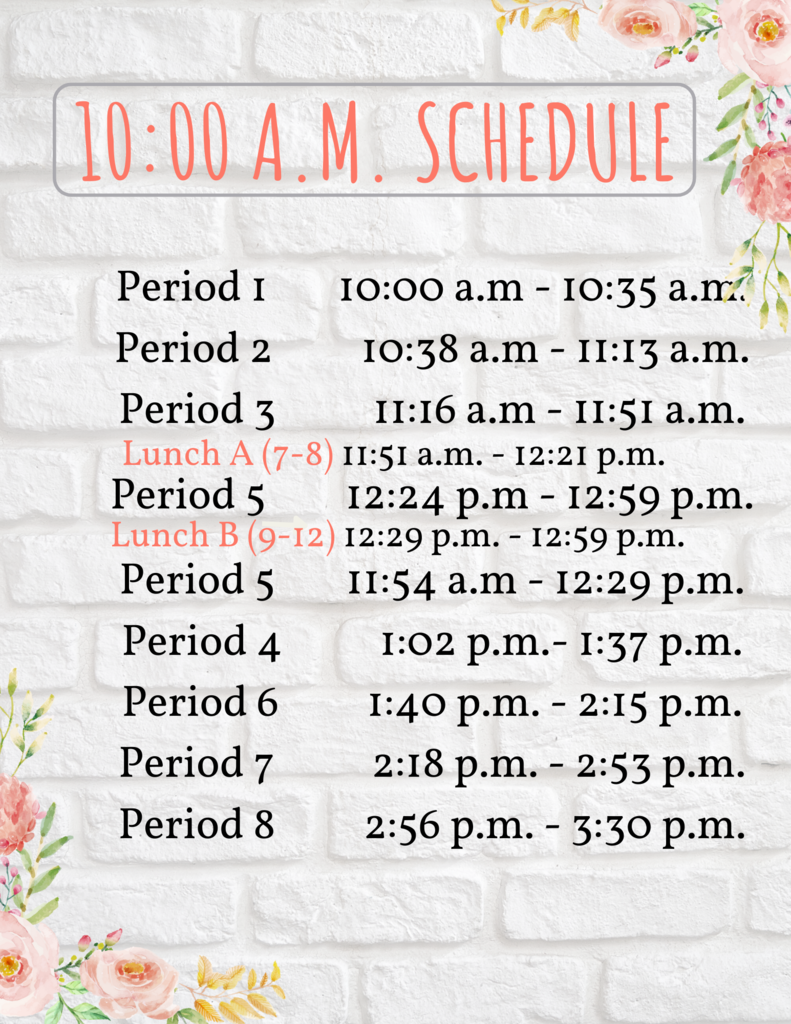 10 am schedule