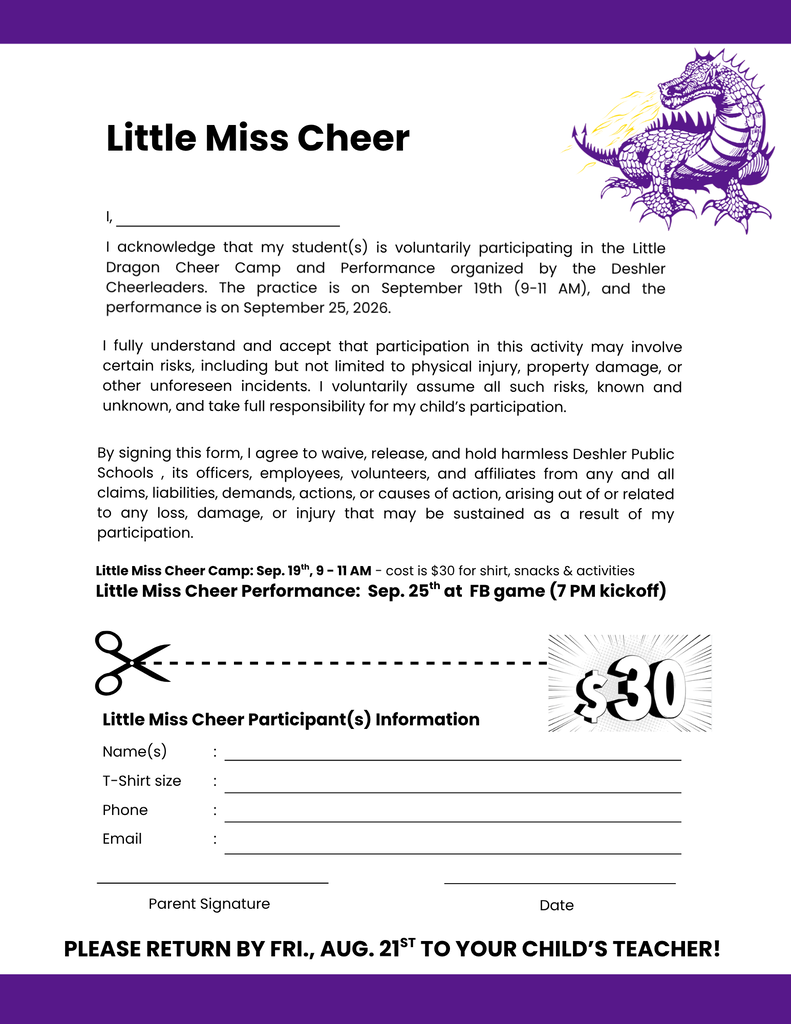 cheer camp waiver