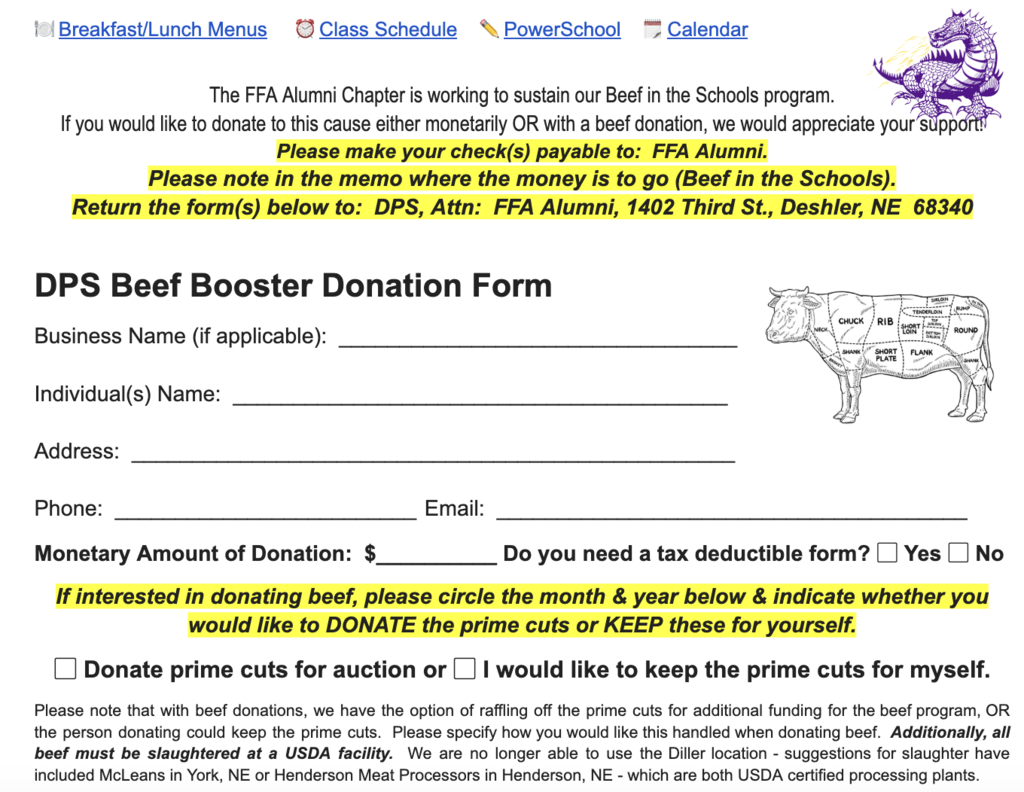 beef donation