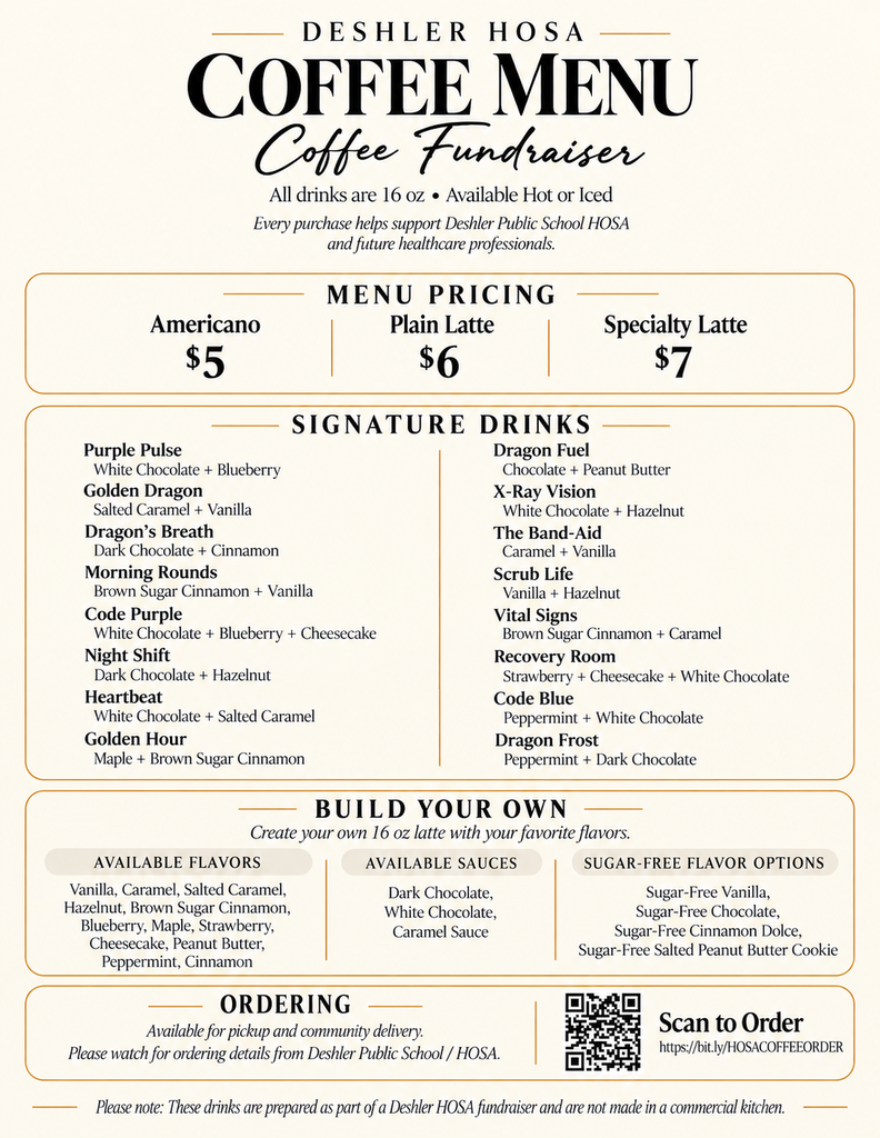 coffee menu