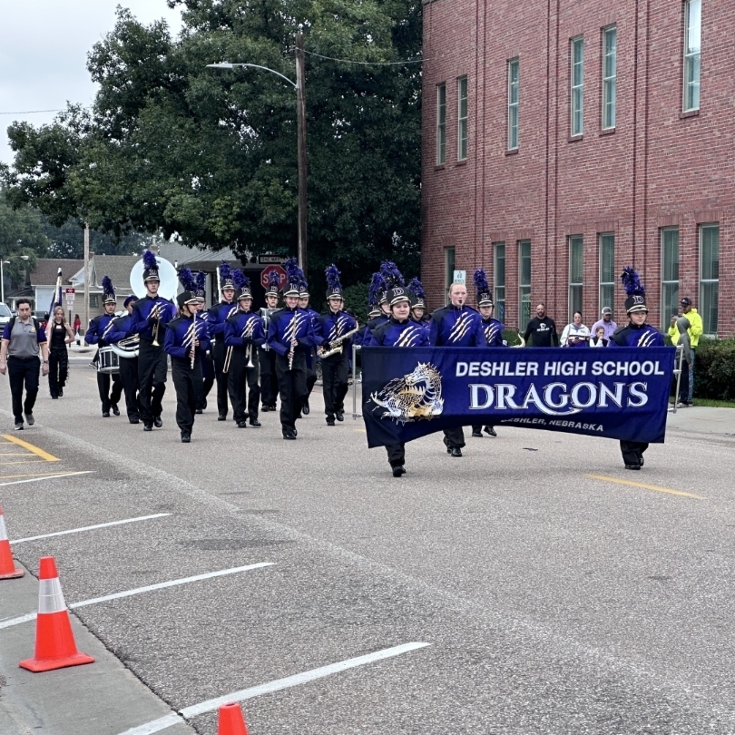Deshler Dragon Band marching at Melody Round-Up