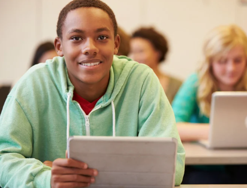 Student with laptop