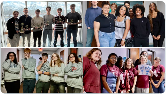 Pictures of students at knowledge bowl competition