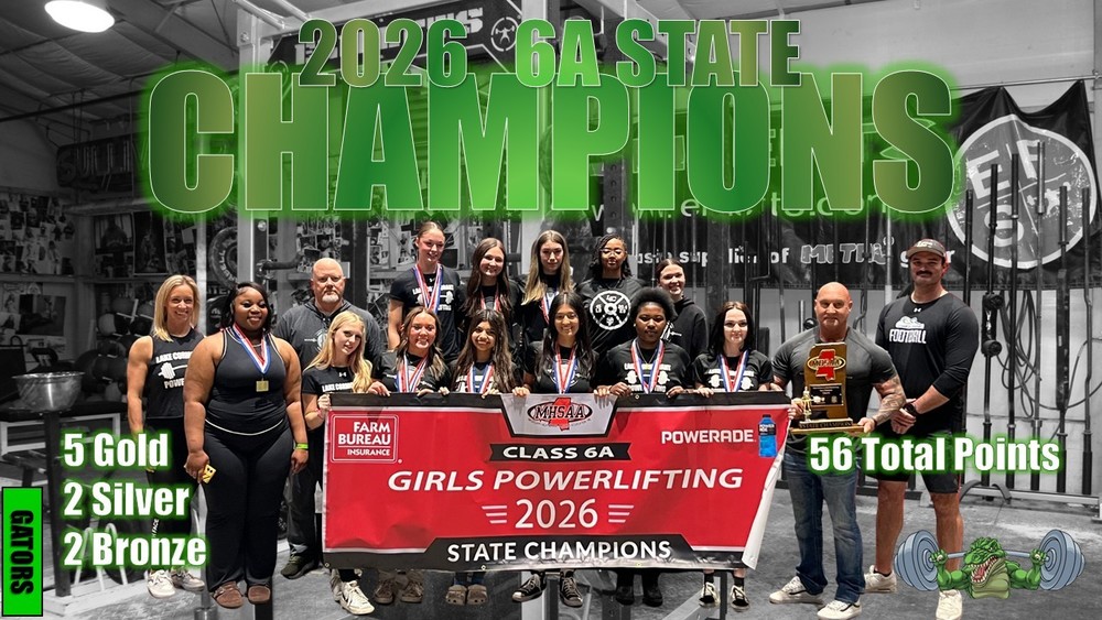 2026 6A State Champions. Girls Powerlifting team and coaches