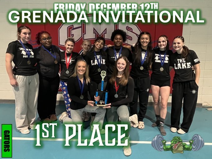Ladies Powerlifting Team at Grenada Invitational Friday, December 12th. 1st Place