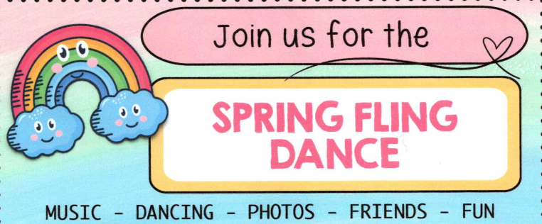 Join Us for Our Spring Fling Dance Flyer - Music - Dancing - Photos - Friends - Fun