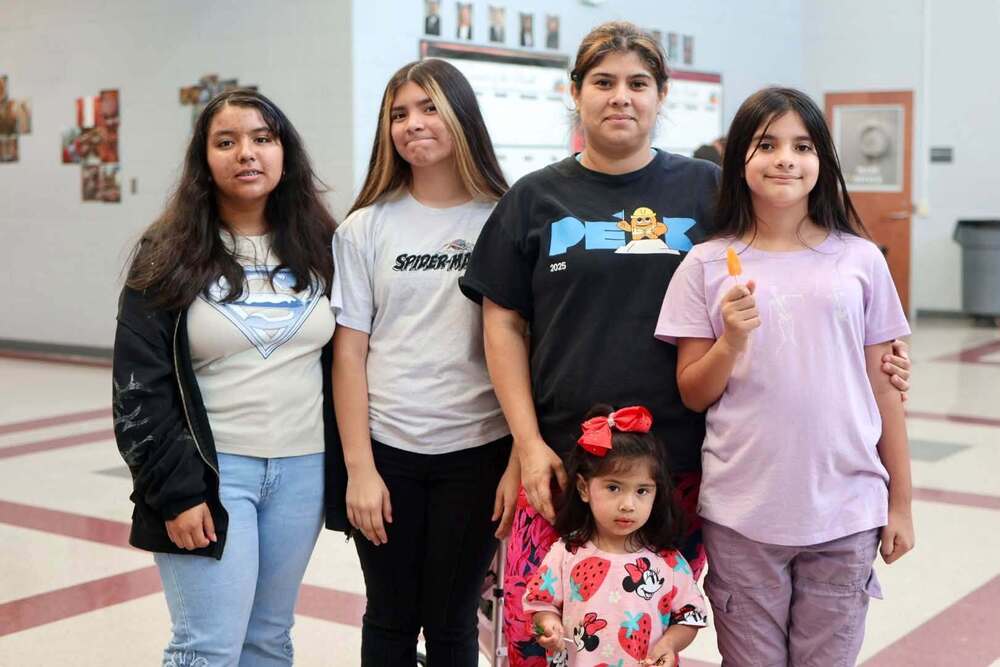 students with family