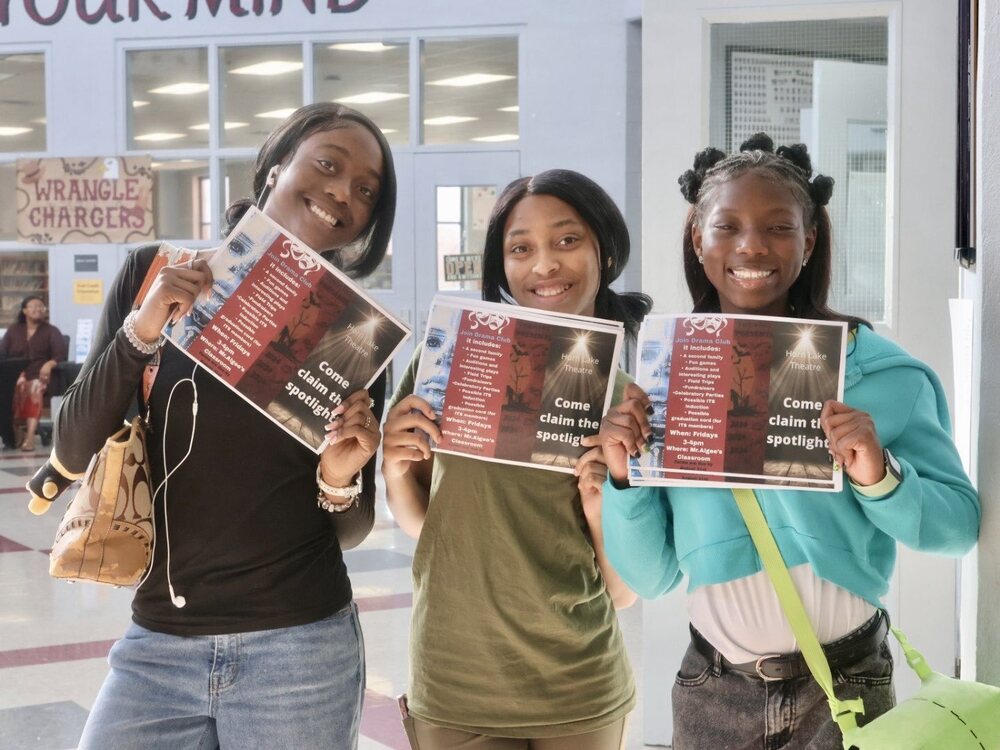 Students at open house