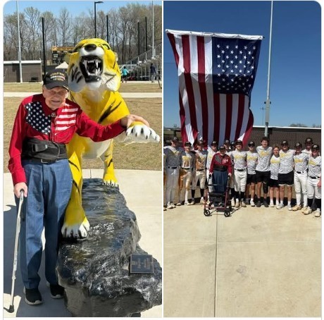 HHS Baseball Honors Mr. KT Robbins during their Military Appreciation Game 2026