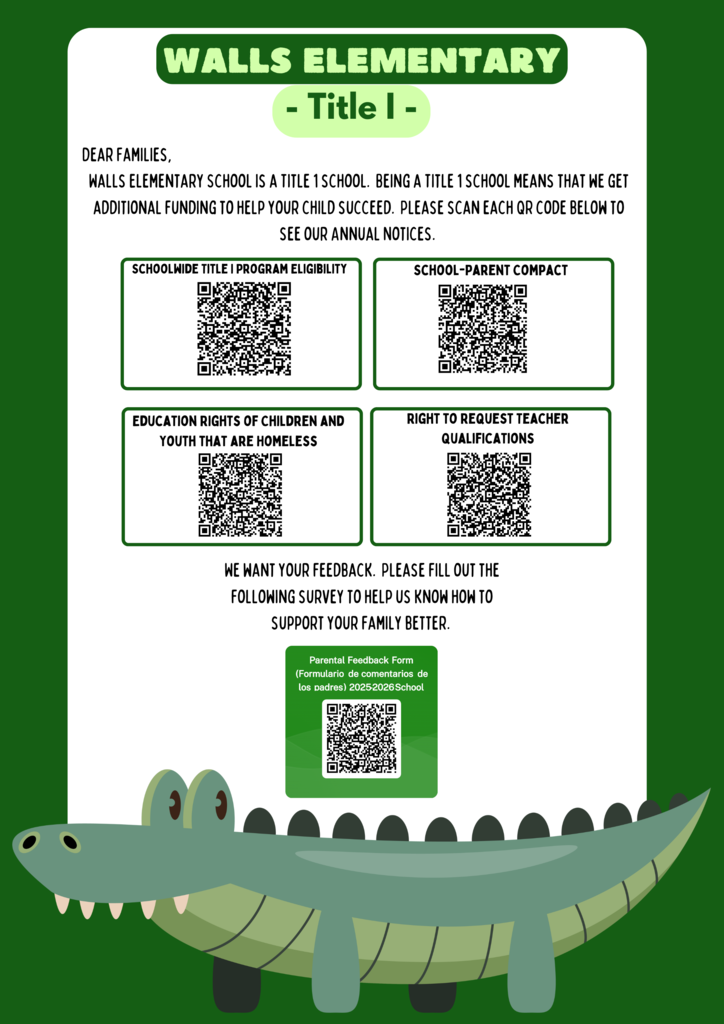 Scan each QR code to find out more about our Title 1 program