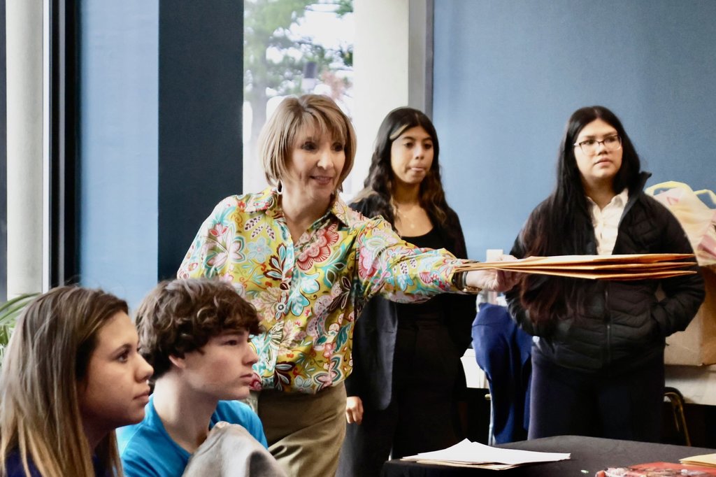 Mrs. Sullivan with Students