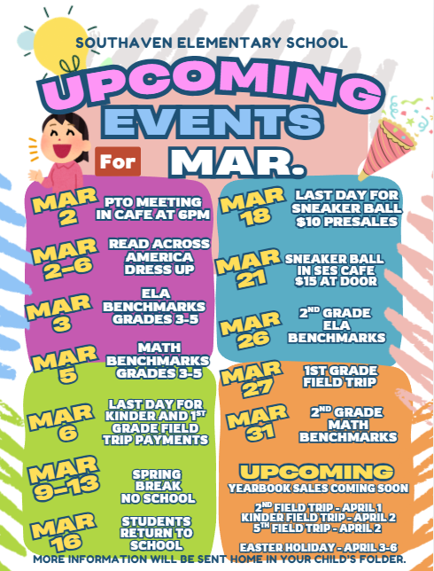 March Event Calendar
