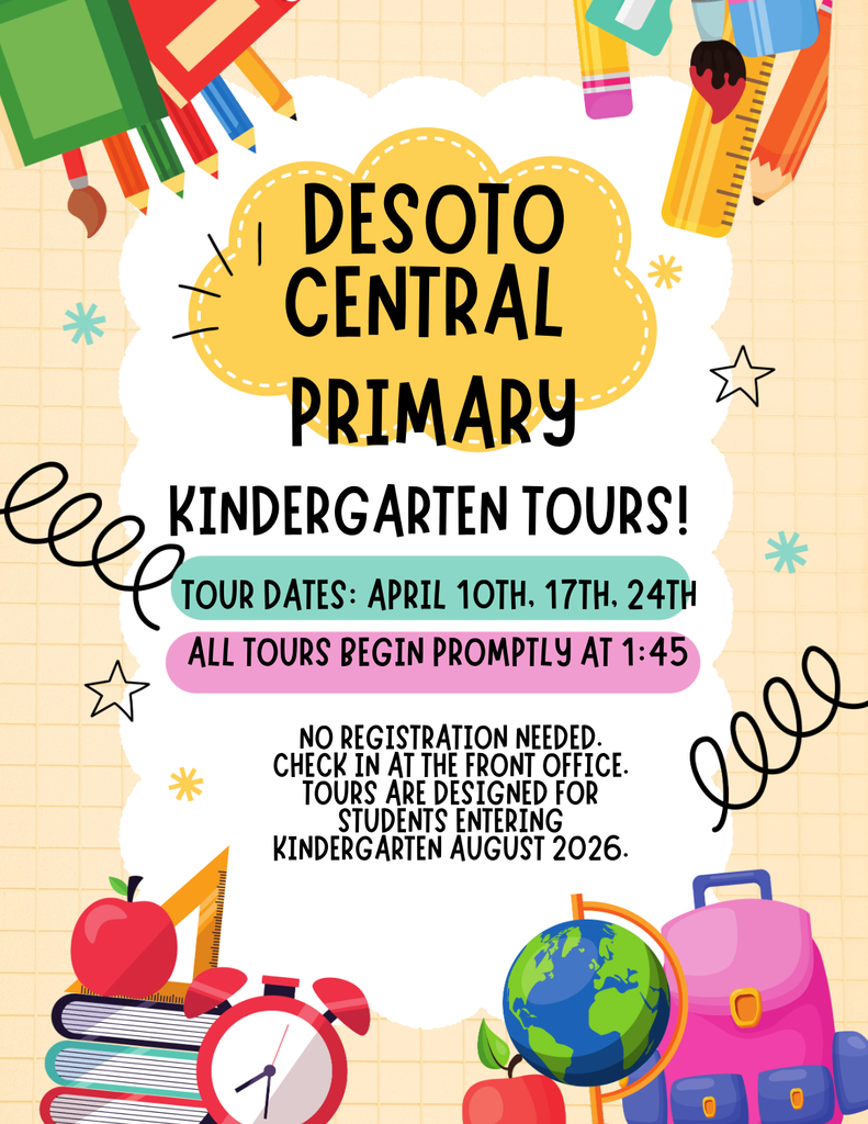 DCPS Kindergarten Tour Dates - April 10th, 17th and 24th. All Tours begin promptly at 1:45 pm.