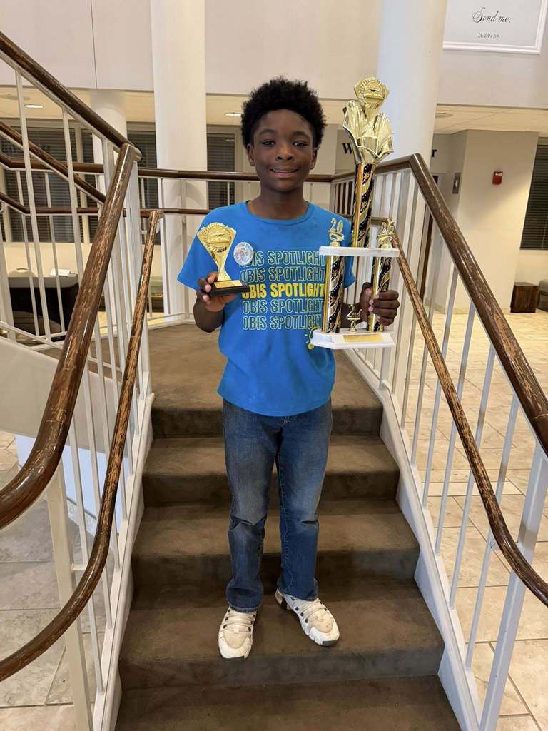 Another Student with his trophies