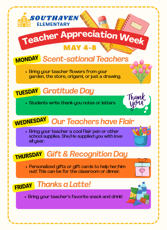 Teacher Appreciation week next week