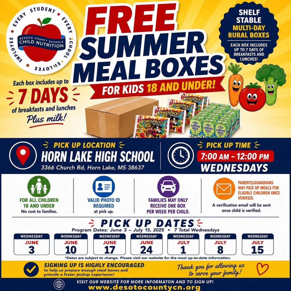 Free Summer Meal Boxes 7 days of free meals (breakfast and lunches) plus milk! For kids 18 and under!