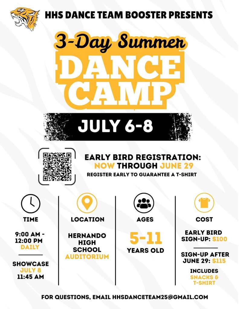 HHS Dance Team Presents 3-Day Summer Dance Camp (July 6-8) See flyer for more information