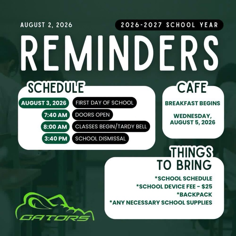 First Day of School Reminders!