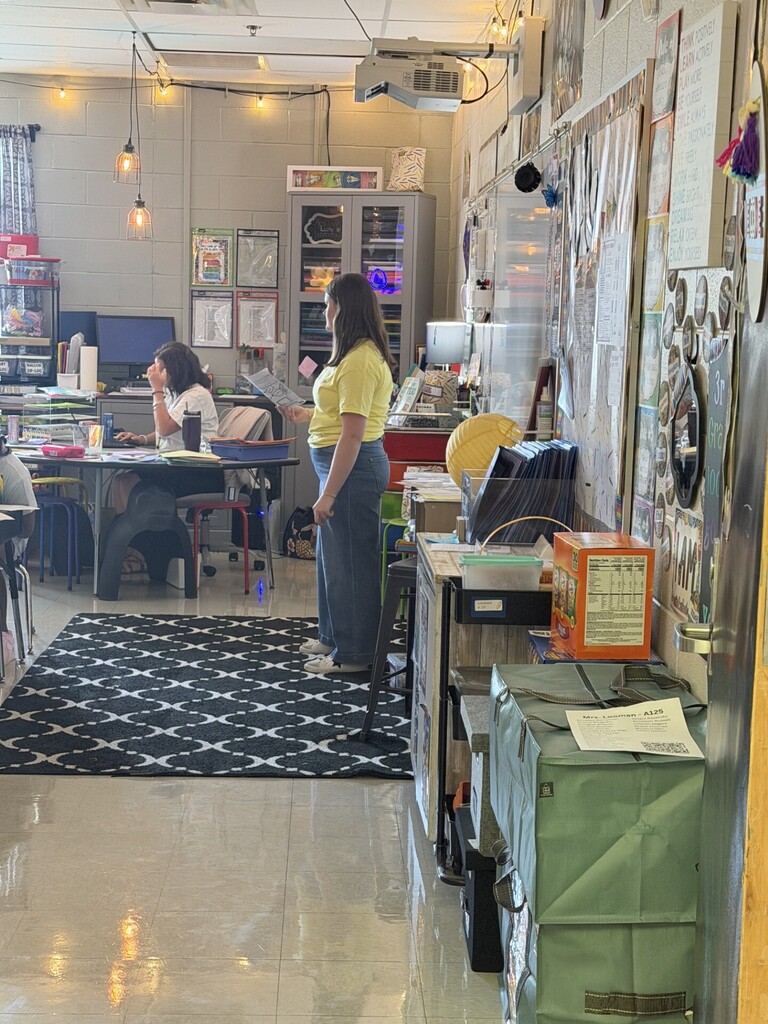 future teacher practicing her skills