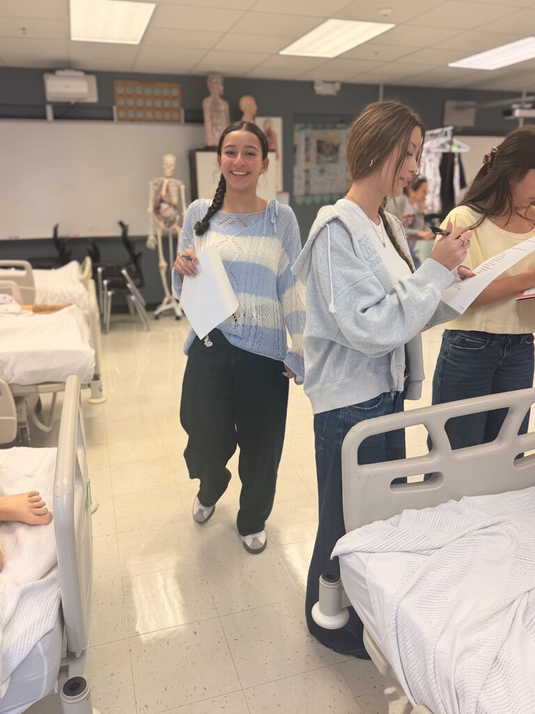 students gathering in medlab