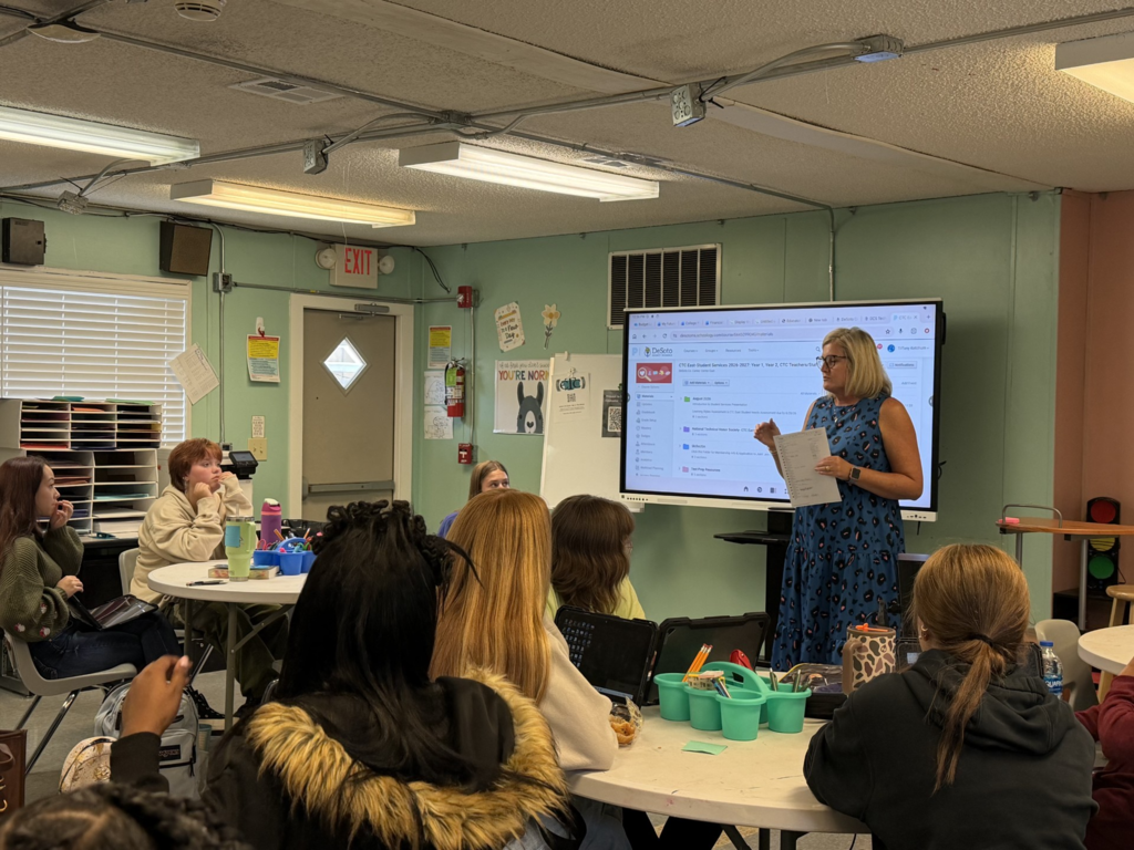 Mrs. Morris talking to class