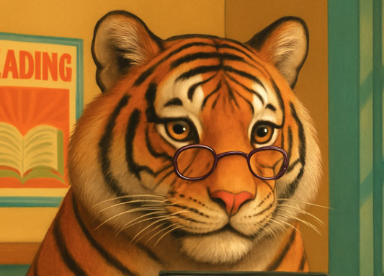 picture of a tiger with glasses