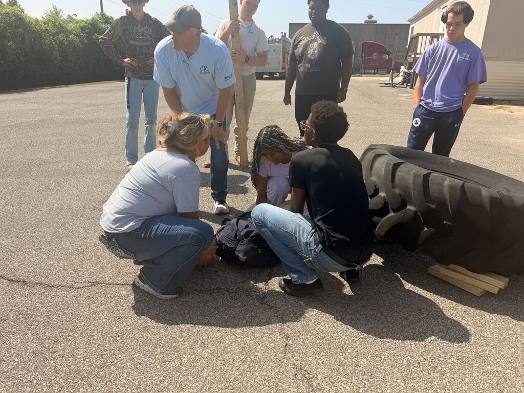 fire science students practicing extricating
